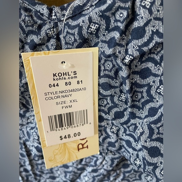 Rewind| Boho Maxi Dress in High-Low Style, Size XXL•••Navy Tones NWT - Picture 7 of 11